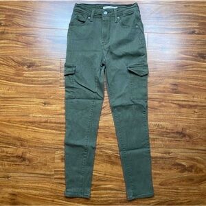 Levi's Women's Olive Green 721 High Rise Skinny Ankle Cargo Jeans Size 25 Retro